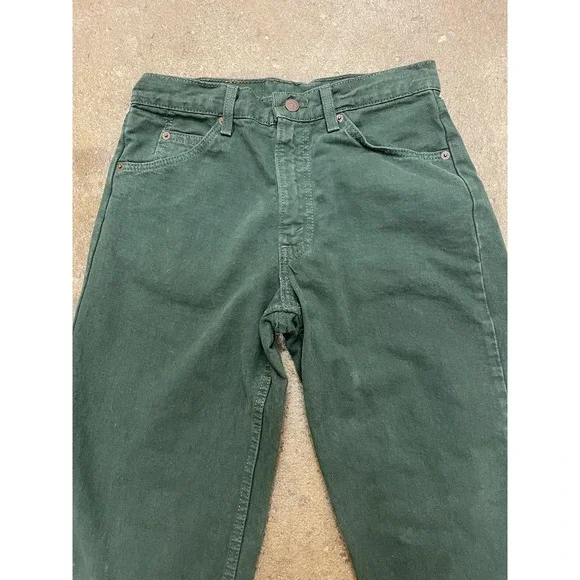 Vintage Levis 555 Jeans Mens 30x30 Green Relaxed Fit Straight Leg USA 90s